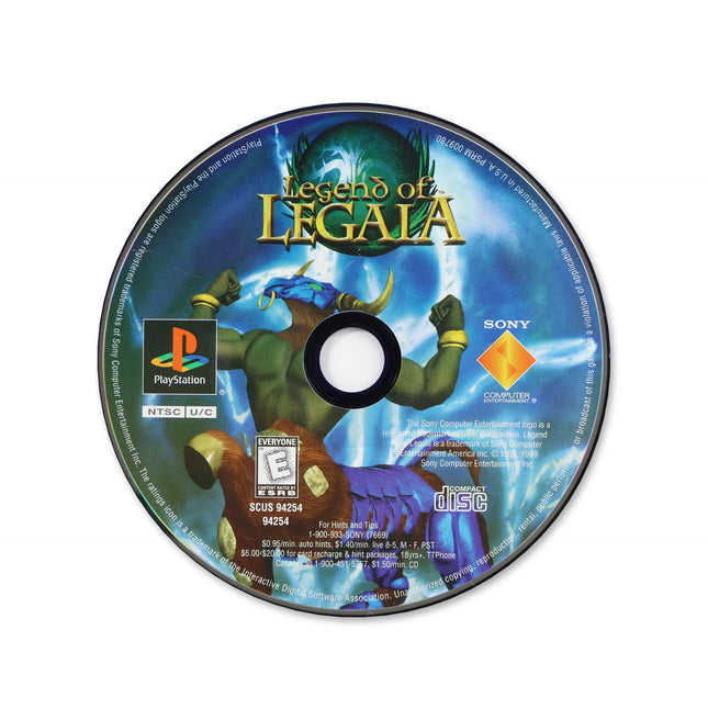 Legend of Legaia for Sony PlayStation - Disc front with label - Game only.