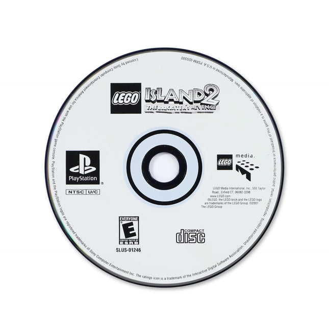 LEGO Island 2 for Sony PlayStation - Disc front with label - Game only.