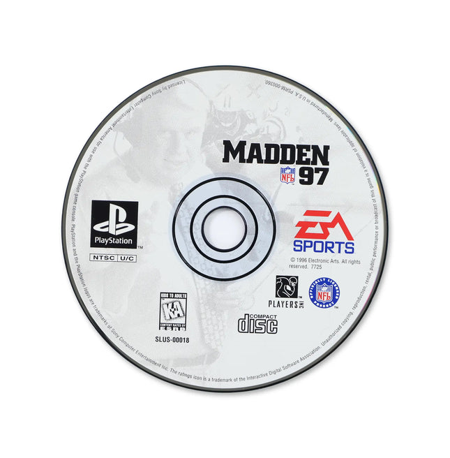 Madden 97 for Sony PlayStation - Disc front with label - Game only.