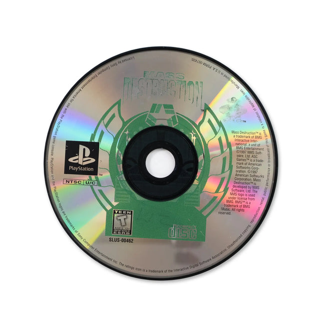 Mass Destruction for Sony PlayStation - Disc front with label - Game only.