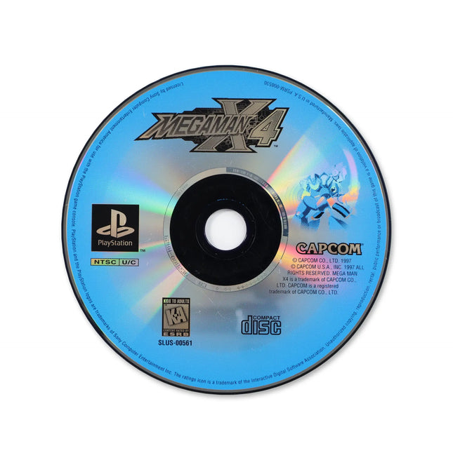 Mega Man X4 for Sony PlayStation - Disc front with label - Game only.