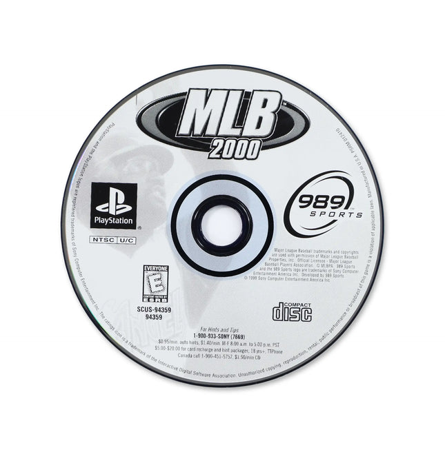 MLB 2000 for Sony PlayStation - Disc front with label - Game only.