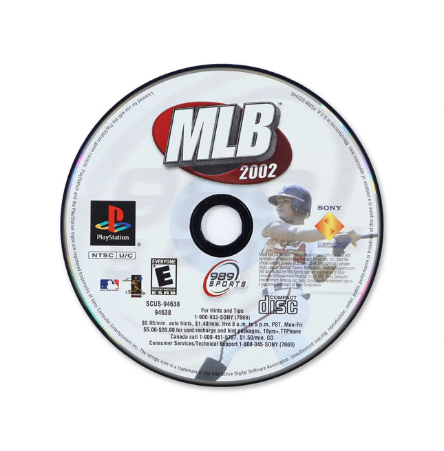 MLB 2002 for Sony PlayStation - Disc front with label - Game only.