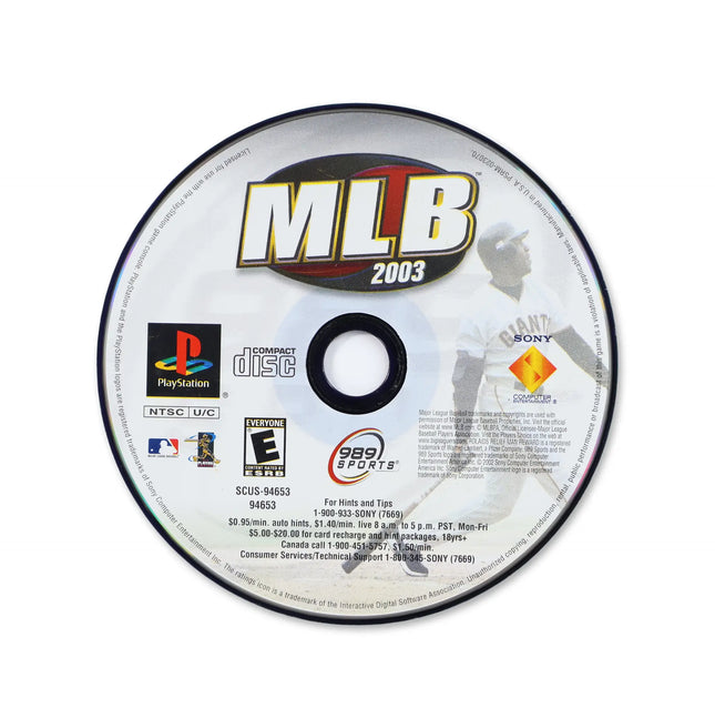 MLB 2003 for Sony PlayStation - Disc front with label - Game only.