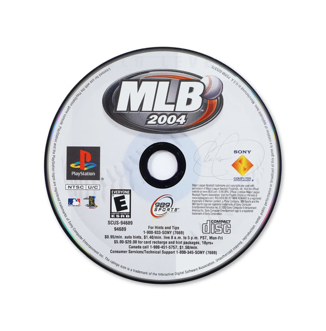 MLB 2004 for Sony PlayStation - Disc front with label - Game only.