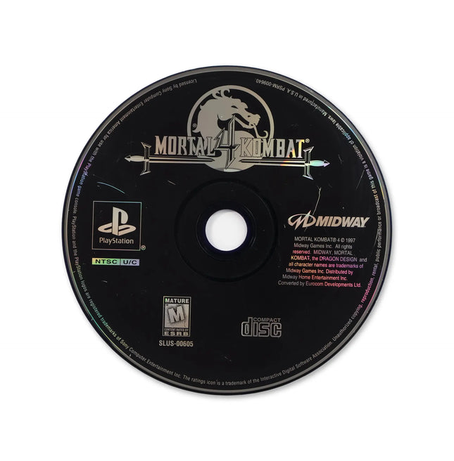 Mortal Kombat 4 [Greatest Hits] for Sony PlayStation - Disc front with label - Game only.