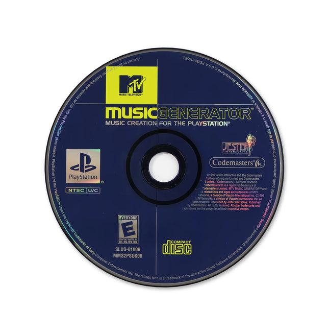 MTV Music Generator for Sony PlayStation - Disc front with label - Game only.