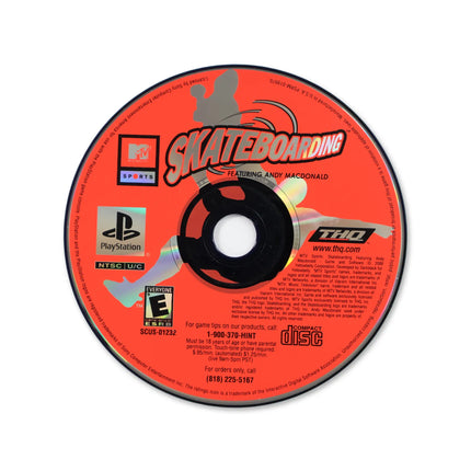 MTV Sports Skateboarding for Sony PlayStation - Disc front with label - Game only.