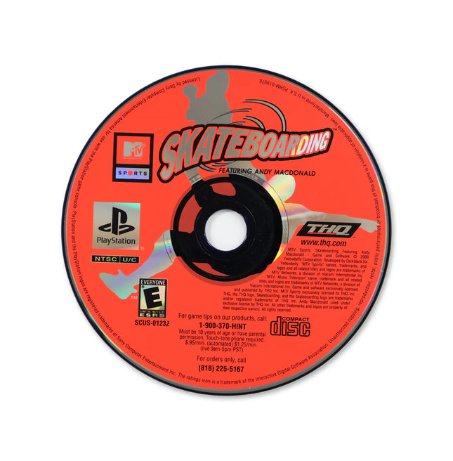 MTV Sports Skateboarding for Sony PlayStation - Disc front with label - Game only.