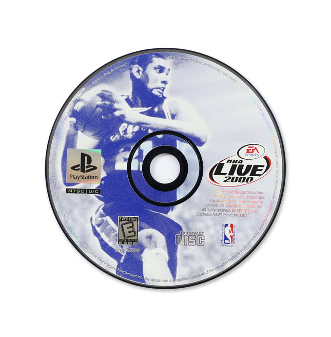 NBA Live 2000 for Sony PlayStation - Disc front with label - Game only.