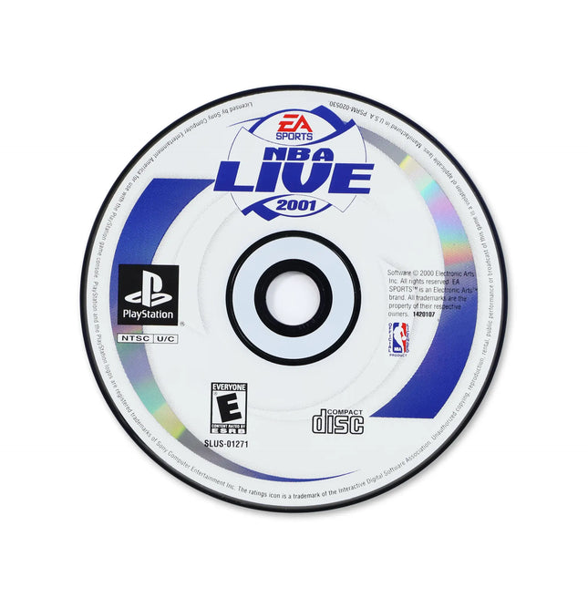 NBA Live 2001 for Sony PlayStation - Disc front with label - Game only.