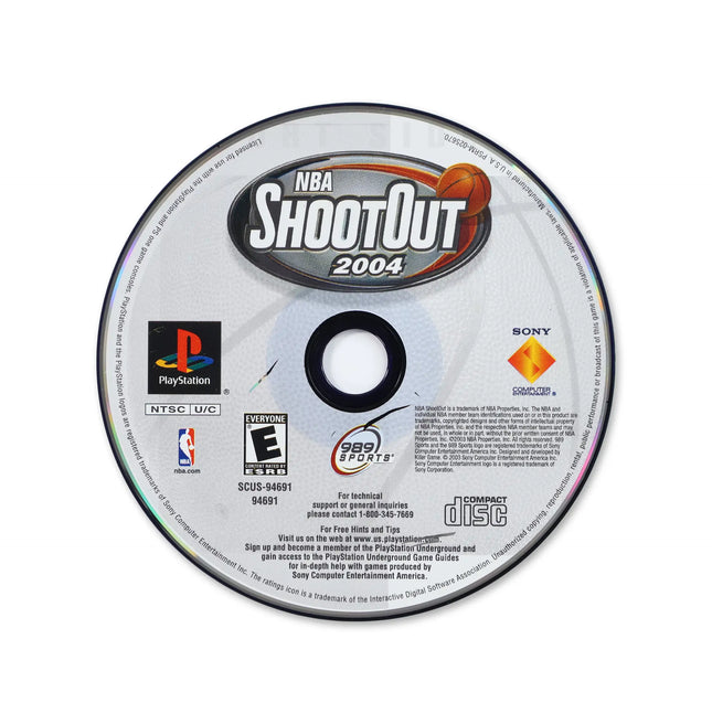 NBA Shootout 2004 for Sony PlayStation - Disc front with label - Game only.
