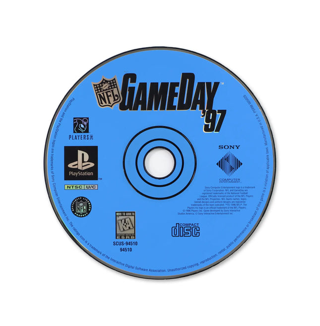 NFL GameDay 97 for Sony PlayStation - Disc front with label - Game only.