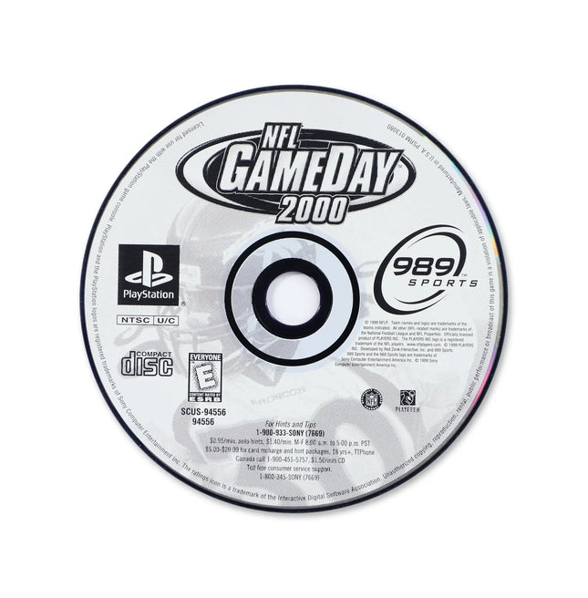 NFL GameDay 2000 for Sony PlayStation - Disc front with label - Game only.