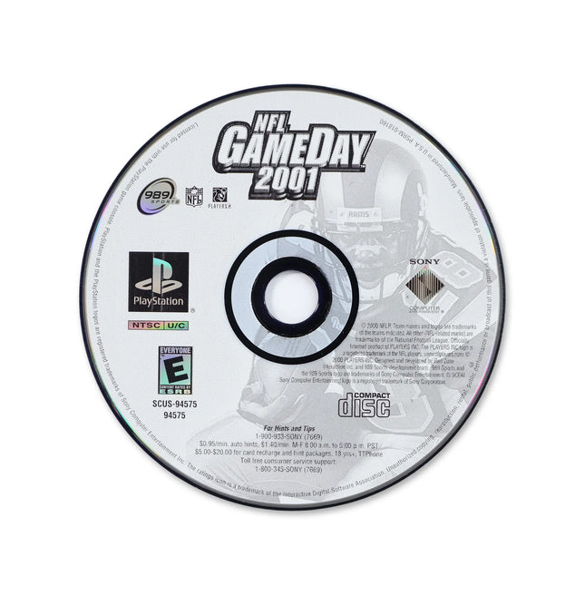 NFL GameDay 2001 for Sony PlayStation - Disc front with label - Game only.