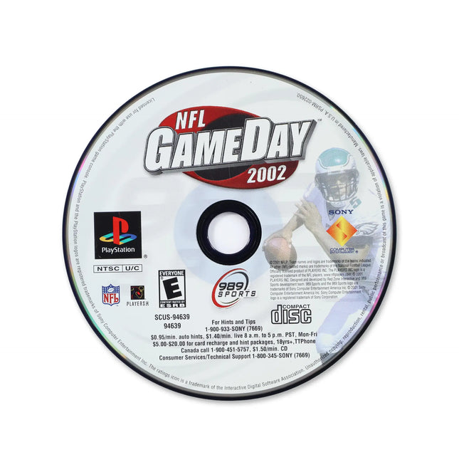NFL GameDay 2002 for Sony PlayStation - Disc front with label - Game only.