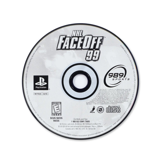 NHL FaceOff 99 for Sony PlayStation - Disc front with label - Game only.