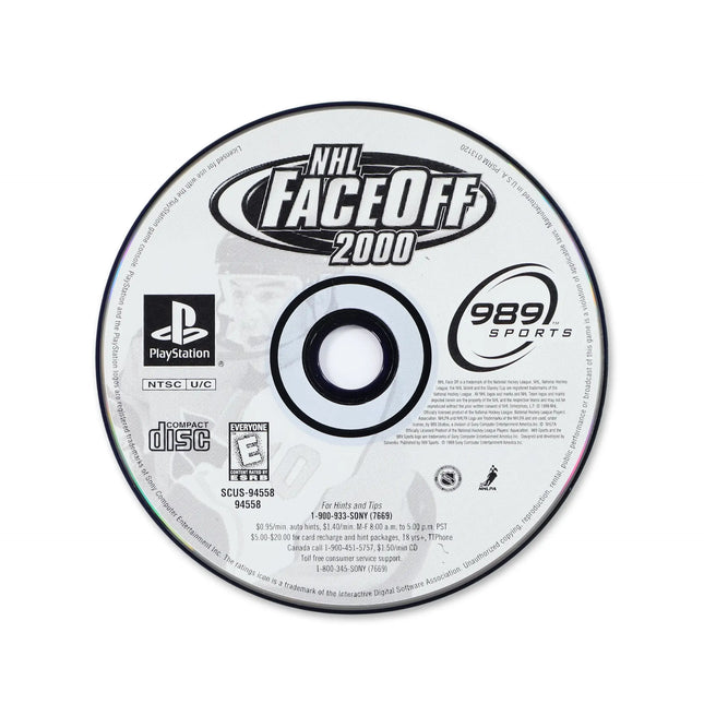 NHL FaceOff 2000 for Sony PlayStation - Disc front with label - Game only.