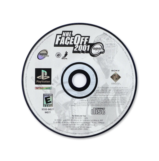 NHL FaceOff 2001 for Sony PlayStation - Disc front with label - Game only.