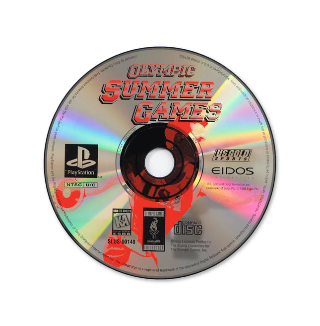 Olympic Summer Games Atlanta 96 for Sony PlayStation - Disc front with label - Game only.