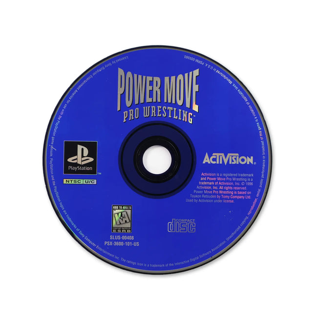 Power Move Pro Wrestling for Sony PlayStation - Disc front with label - Game only.