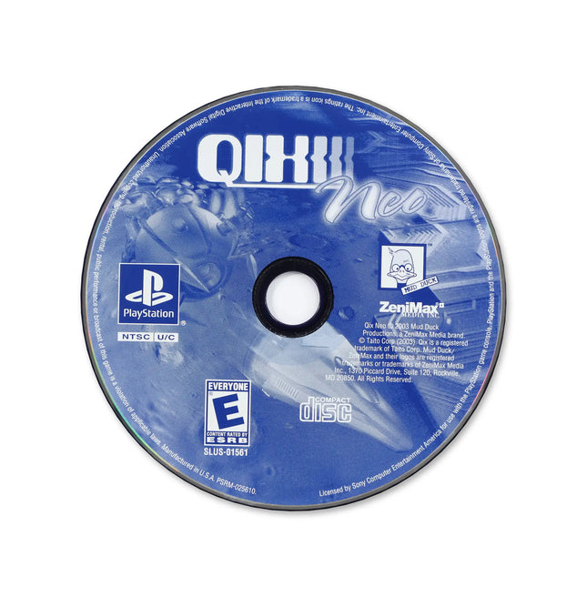 Qix Neo for Sony PlayStation - Disc front with label - Game only.