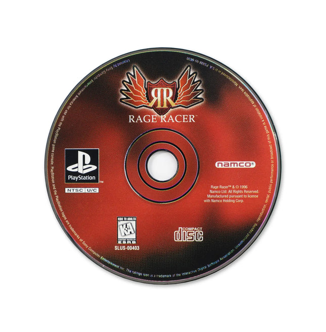 Rage Racer for Sony PlayStation - Disc front with label - Game only.
