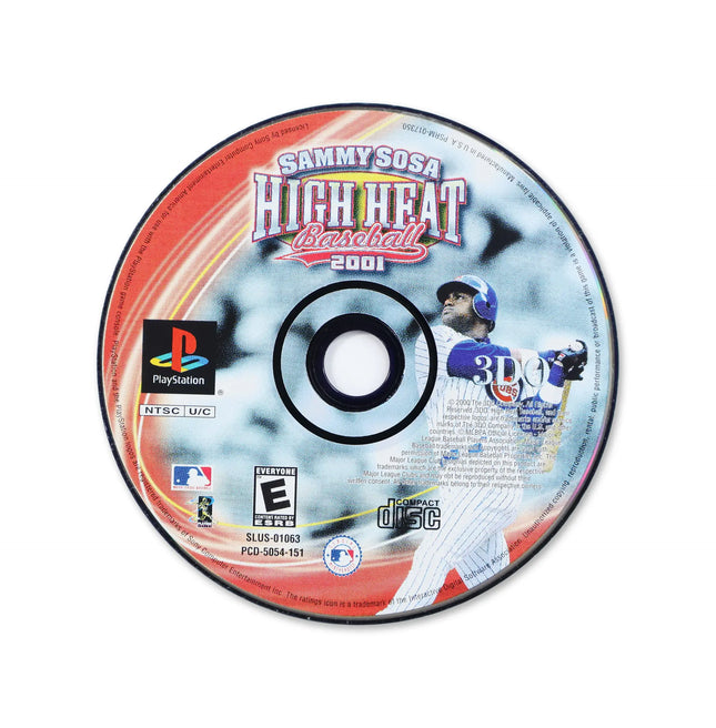 Sammy Sosa High Heat Baseball 2001 for Sony PlayStation - Disc front with label - Game only.