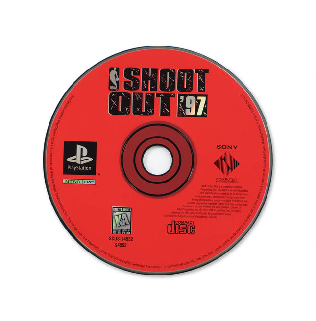 NBA ShootOut 97 for Sony PlayStation - Disc front with label - Game only.