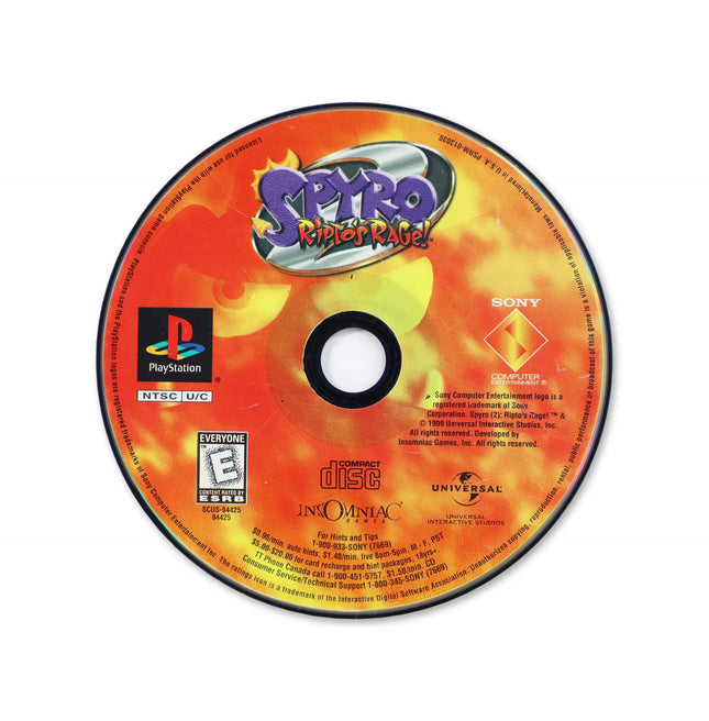 Spyro Ripto's Rage for Sony PlayStation - Disc front with label - Game only.