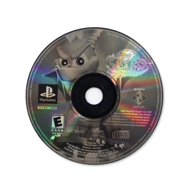 Spyro Year of the Dragon [Greatest Hits] for Sony PlayStation - Disc front with label - Game only.