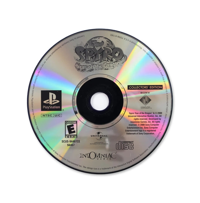 Spyro Year of the Dragon [Collector's Edition] for Sony PlayStation - Disc front with label - Game only.