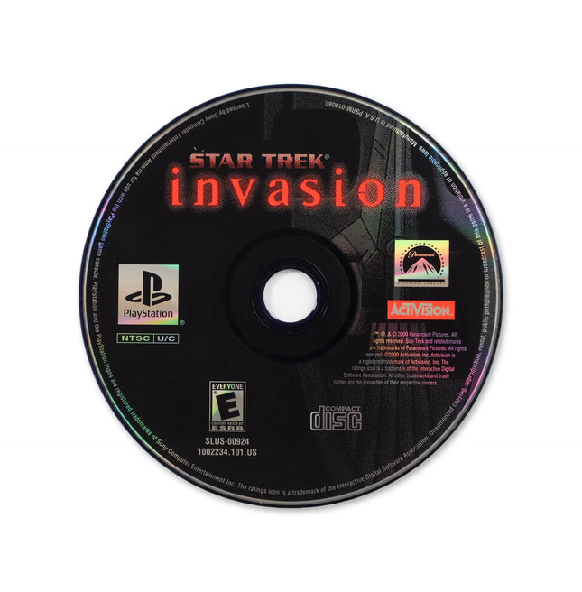 Star Trek Invasion for Sony PlayStation - Disc front with label - Game only.