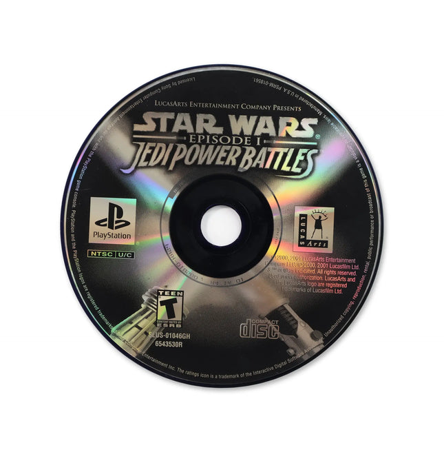 Star Wars Episode I Jedi Power Battles [Greatest Hits] for Sony PlayStation - Disc front with label - Game only.