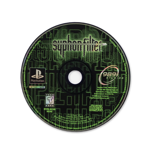 Syphon Filter for Sony PlayStation - Disc front with label - Game only.