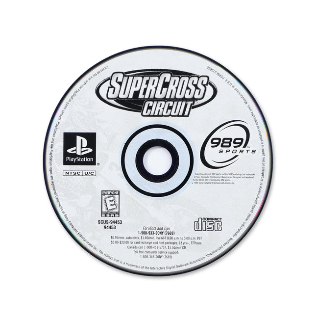 Supercross Circuit for Sony PlayStation - Disc front with label - Game only.