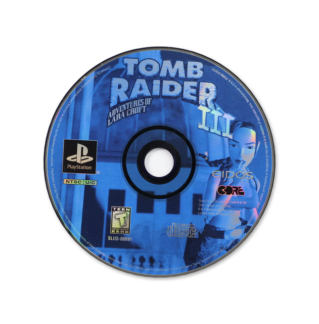 Tomb Raider III for Sony PlayStation - Disc front with label - Game only.