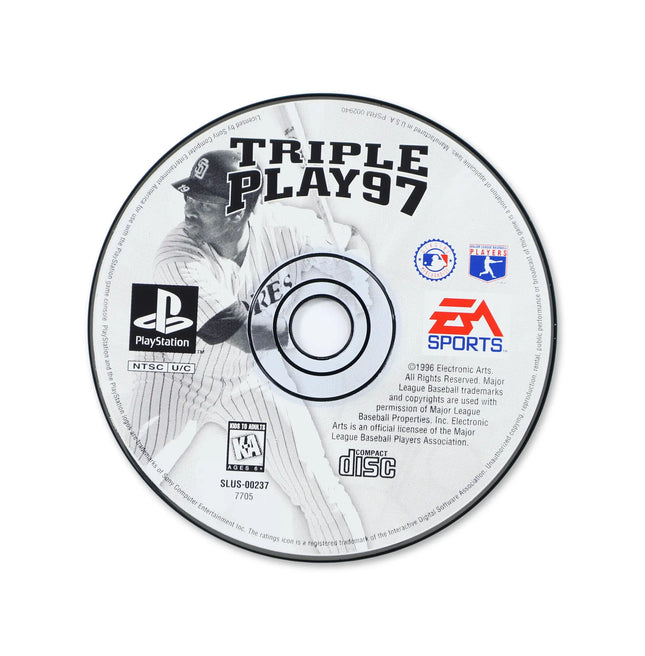 Triple Play 97 for Sony PlayStation - Disc front with label - Game only.