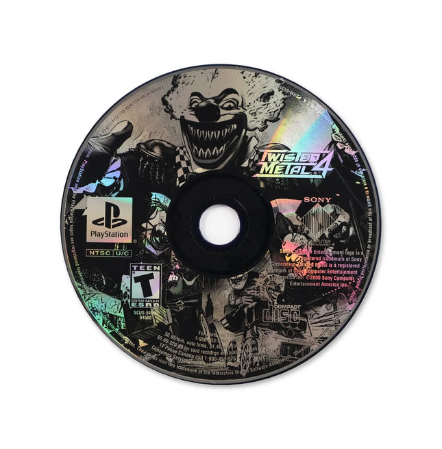 Twisted Metal 4 for Sony PlayStation - Disc front with label - Game only.