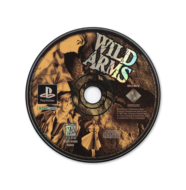Wild Arms for Sony PlayStation - Disc front with label - Game only.