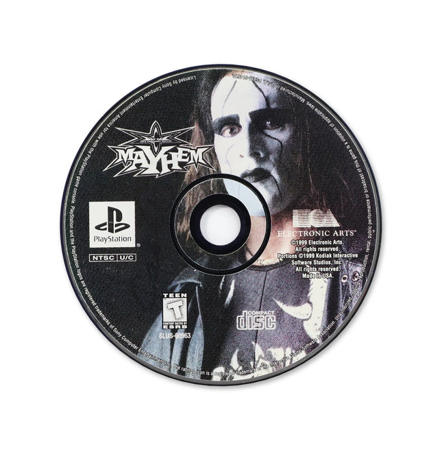 WCW Mayhem for Sony PlayStation - Disc front with label - Game only.