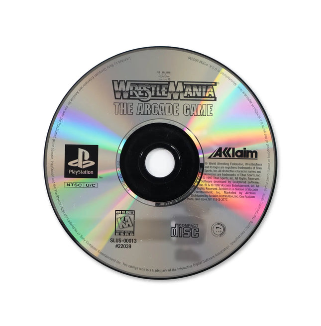 WWF Wrestlemania The Arcade Game [Greatest Hits] for Sony PlayStation - Disc front with label - Game only.