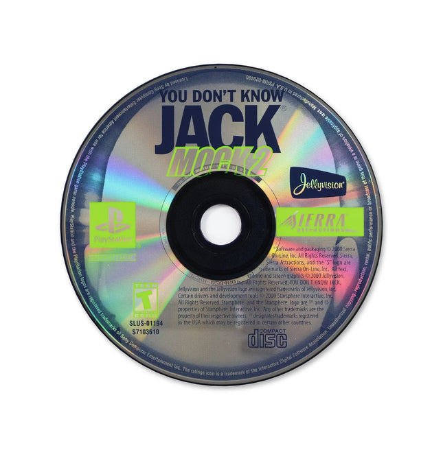 You Don't Know Jack Mock 2 for Sony PlayStation - Disc front with label - Game only.