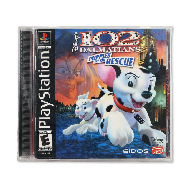 102 Dalmatians Puppies to the Rescue for Sony PlayStation - Case front cover - Complete in box or case and game.