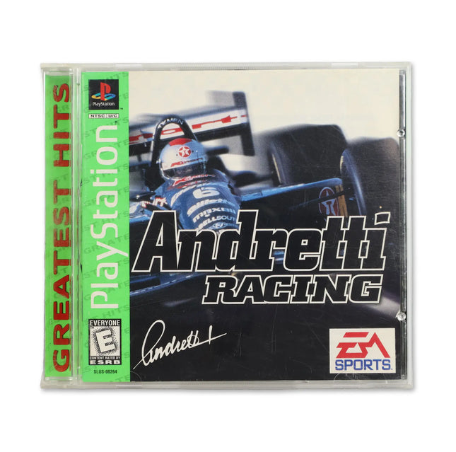 Andretti Racing [Greatest Hits] for Sony PlayStation - Case front cover - Complete in box or case and game.