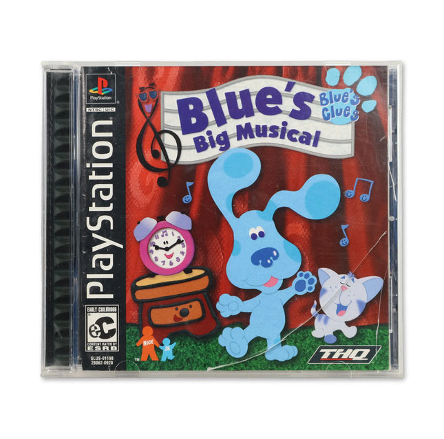 Blue's Clues Blue's Big Musical for Sony PlayStation - Case front cover - Complete in box or case and game.