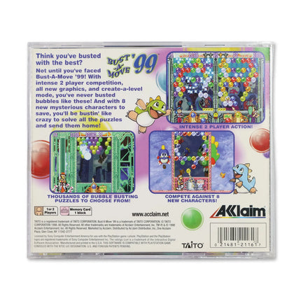 Bust-A-Move 99 for Sony PlayStation - Case back cover - Product gallery.