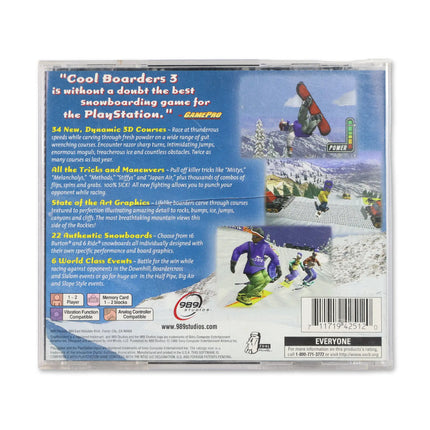 Cool Boarders 3 for Sony PlayStation - Case back cover - Product gallery.