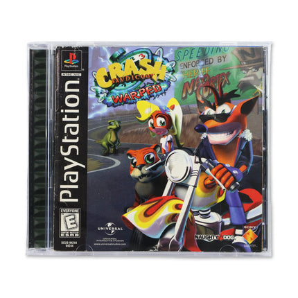 Crash Bandicoot Warped for Sony PlayStation - Case front cover - Complete in box or case and game.