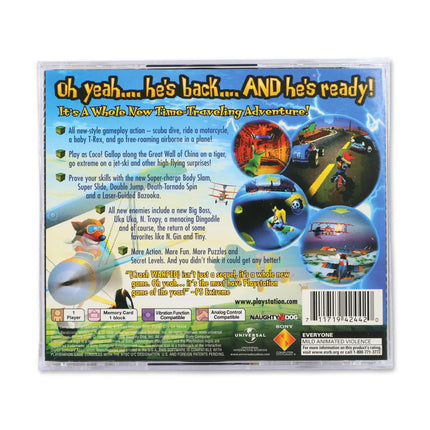 Crash Bandicoot Warped for Sony PlayStation - Case back cover - Product gallery.